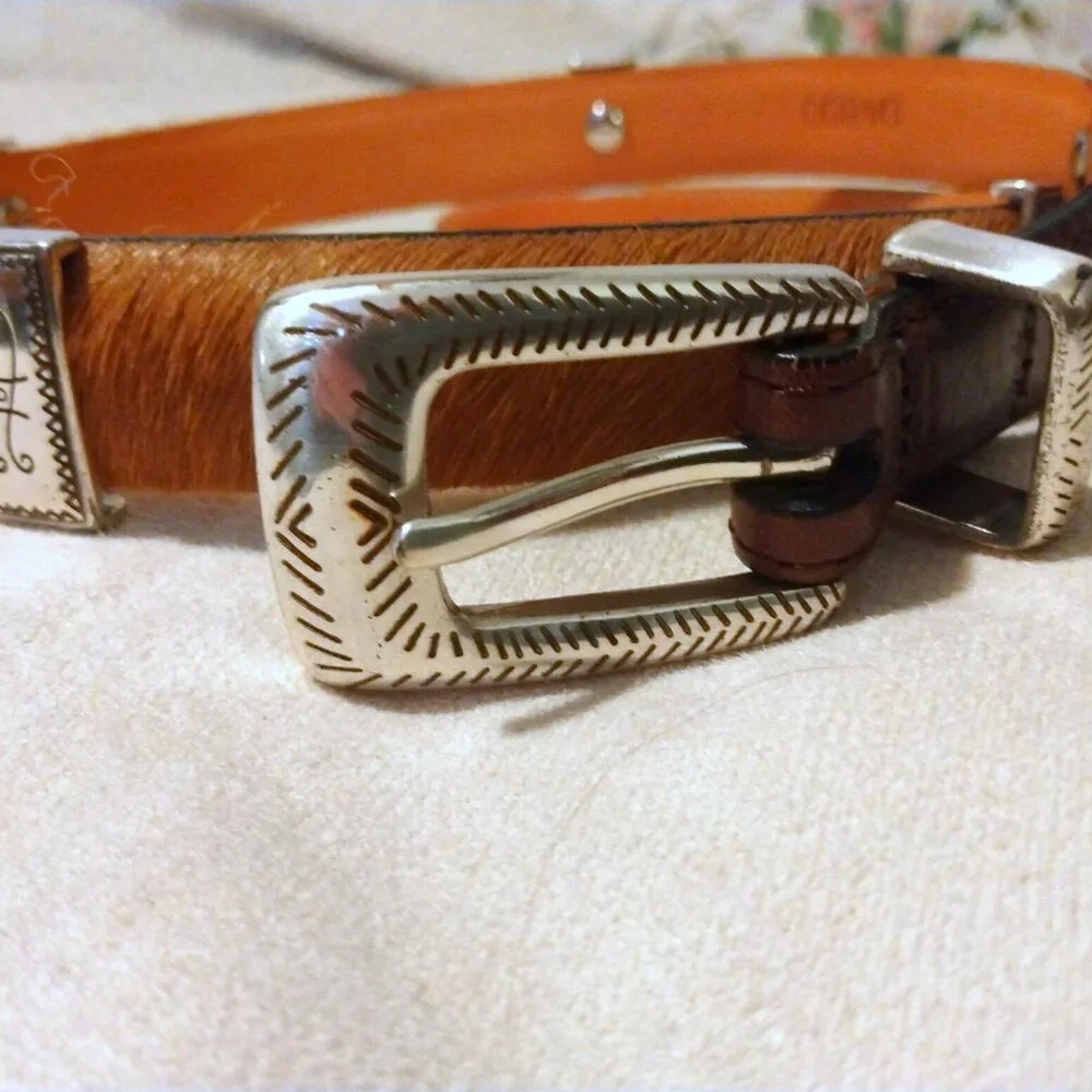 Brighton Multi Color Hair-On Leather Belt S/28 Southwestern Rodeo Vintage-Style